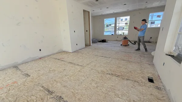 The preparation area extends through the open layout and its adjoining rooms.