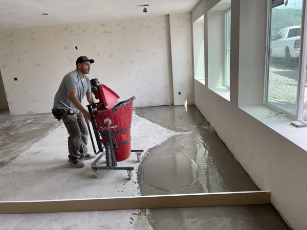 Actual subfloor preparation work before installation
