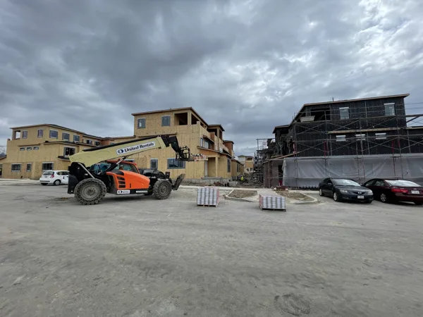 Exterior construction activity at the Ivory Ridge community.